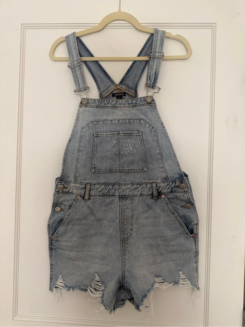 wild fable Light Blue Denim Short Overalls